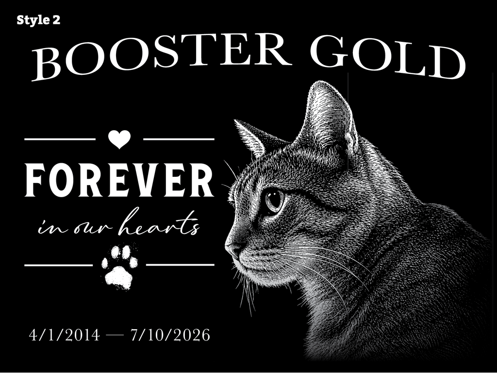 Personalized Pet Memorial Plaque – Custom Photo Engraved on Natural Slate