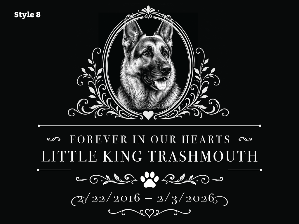 Personalized Pet Memorial Plaque – Custom Photo Engraved on Natural Slate